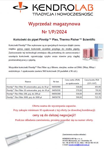 Wyprzedaż magazynowa - końcówki do pipet